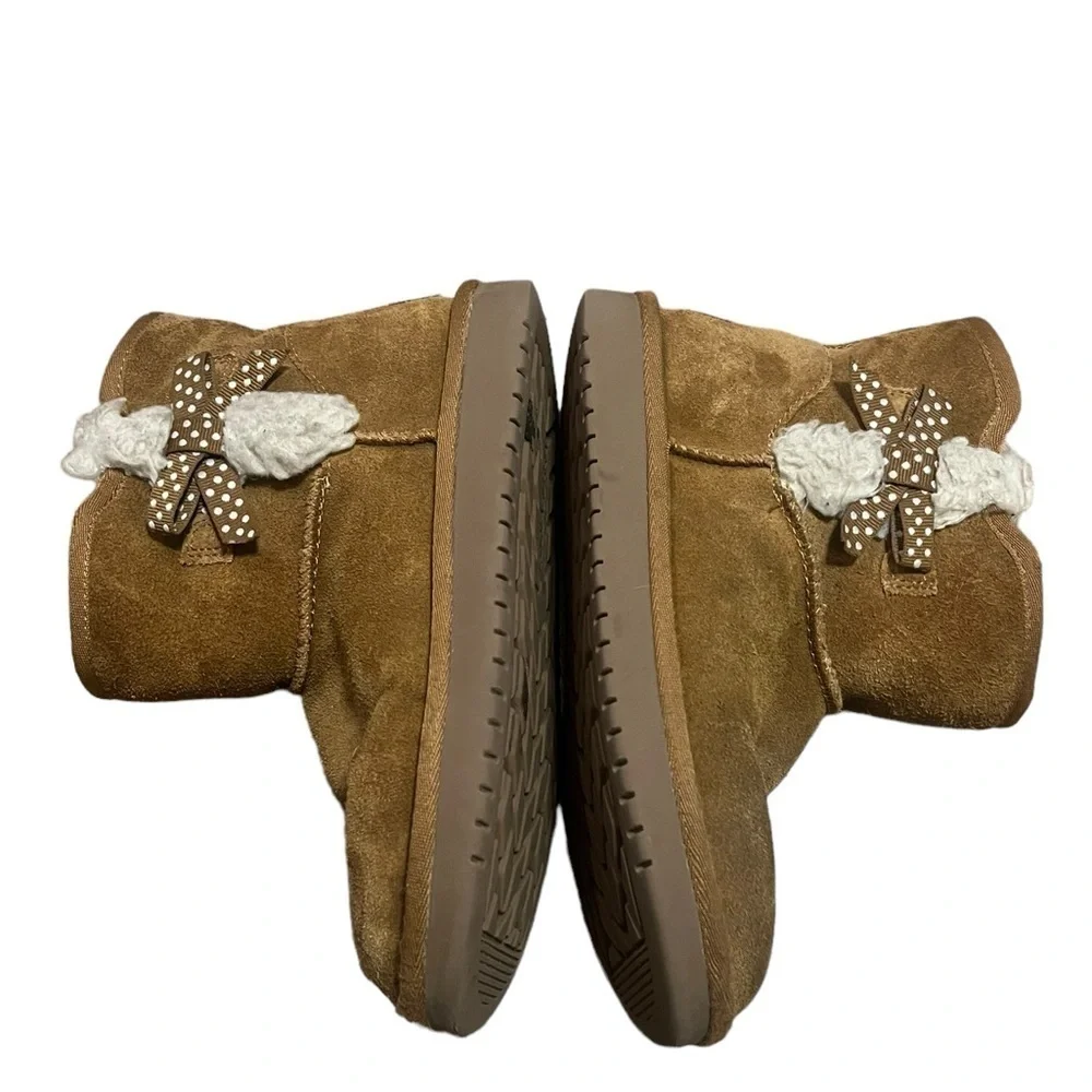 Koolaburra by Ugg Victoria mini dots suede tan side zipper winter boots